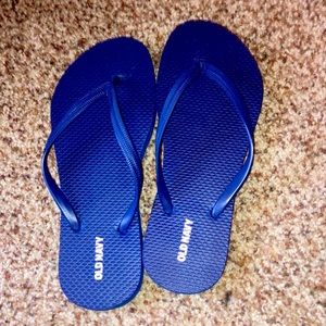 Navy blue flip flops